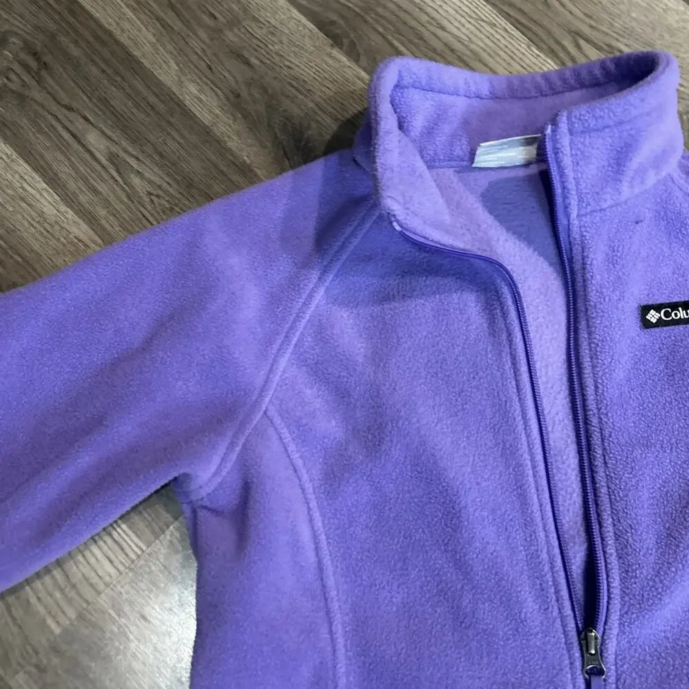 Size 14/16 Girls Purple Columbia Fleece 100%polyester Zip Up Jacket
